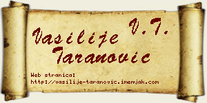 Vasilije Taranović vizit kartica
